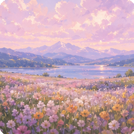 油画花海